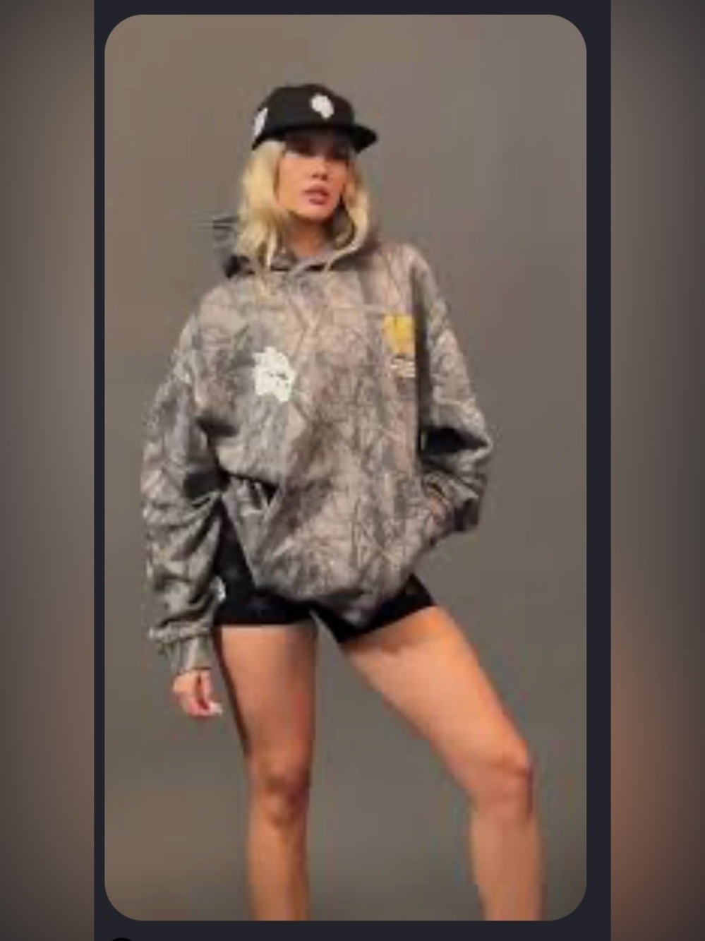 DARC sport Gray Camo Pullover Hoodie with Wolf Graphic